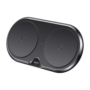 Беспроводное зарядное Baseus Dual Wireless Charger Black(With white EU Quick 3.0 Wall Charger&Cable as gift), фото 1