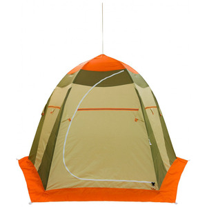 Палатка рыбака Митек Нельма 3 Люкс (оранжево-бежевый/хаки), фото 3