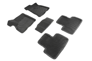 Коврики EVA 3D соты для Lada Priora 2007-2018 (черные, 95179)