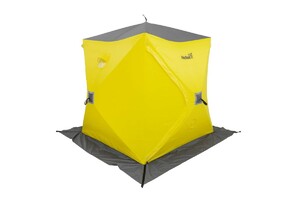 Палатка зимняя утепленная Helios Куб Premium 2.1х2.1 желтый/серый HS-WSCI-P-210YG, фото 1