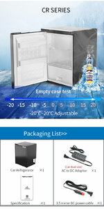 Встраиваемый компрессорный холодильник морозильник Alpicool CR65, фото 14
