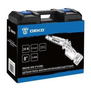 Пила цепная аккумуляторная бесщеточная DEKO DKCHS 20V, 20В, 2x4.0Ач, фото 6