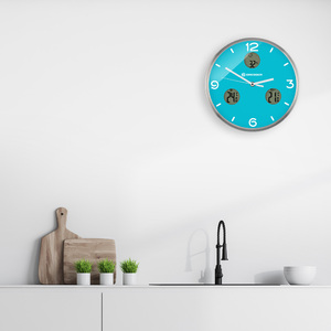 Часы настенные Bresser MyTime io NX Thermo/Hygro, 30 см, голубые, фото 5