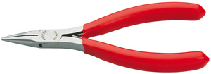 Плоскогубцы захватные для электроники, плоскокруглые губки, 115 мм, обливные ручки KNIPEX KN-3521115, фото 1