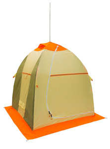 Палатка для зимней рыбалки Митек Нельма-1 (оранжевый-бежевый/хаки), фото 3