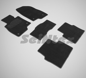 Ворсовые LUX коврики в салон Seintex для Mazda 3 2013-2019 (черные, 86277)