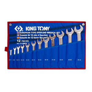 Набор рожковых ключей, 6-32 мм , чехол из теторона, 12 предметов KING TONY 1112MRN, фото 1