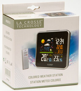Метеостанция La Crosse WS6821 с цветным экраном, черная