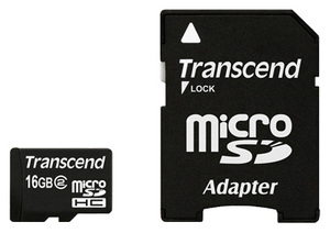 Карта памяти MicroSDHC 16GB Transcend Class2 (TS16GUSDHC2), фото 1