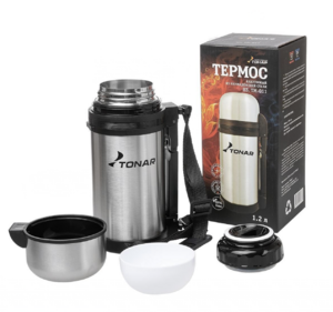 Термос (HS.TM-011) 1200ML (дополн.пласт.чашка, скл.ручка, ремень) TONAR, фото 1