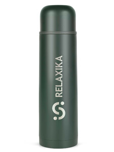 Термос Relaxika 101 (1 литр), хаки (стикерпак "Кемпинг"), фото 1