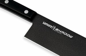 Нож Samura Shadow накири с покрытием Black-coating, 17 см, AUS-8, ABS пластик, фото 2
