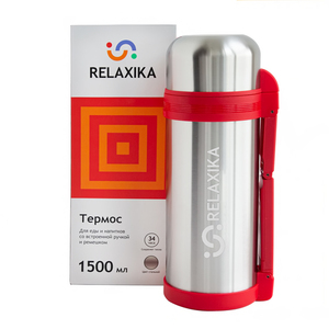 Термос универсальный (для еды и напитков) Relaxika 201 (1,5 литра), стальной, фото 1