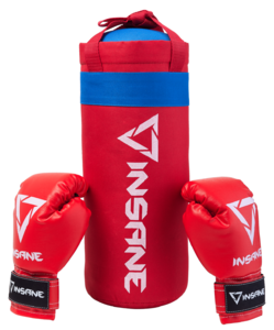 Набор для бокса Insane Fight, красный, 39х16 см, 1,7 кг, 4 oz, фото 1