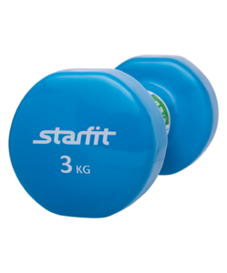Гантель виниловая Starfit DB-101 3 кг, синий, фото 2