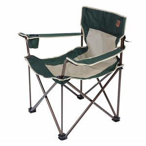 Кресло Camping World Villager S (чехол, подстаканник в подлокотнике, сетчатые спинка и седенье, усиленные ножки, вес 3.25кг, цвет зелёный), фото 2