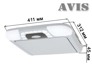 Автомобильный потолочный монитор 14,1" со встроенным DVD плеером AVEL AVS1420T (Серый), фото 2