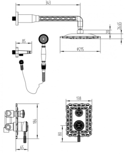 MILACIO Душевая система скрытого монтажа MC.105.BBR, чёрная бронза (коллекция Vitoria), фото 8