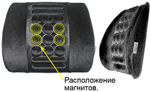 Подушка для поддержки спины с магнитами AUTOLUX 137-08 BK (4 магнита, чёрная), фото 1