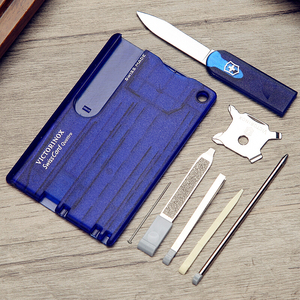 Швейцарская карточка Victorinox SwissCard Quattro, синяя, фото 6