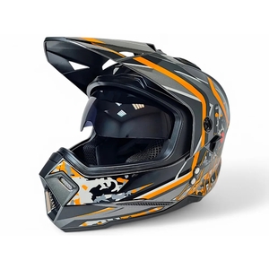 Шлем AiM JK802S глянцевый Orange/Grey/Black S, фото 8