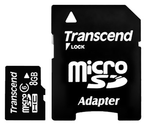 Карта памяти MicroSDHC 8GB Transcend Class 6 (TS8GUSDHC6), фото 1