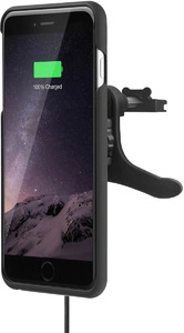 Комплект чехла и автомобильного беспроводного ЗУ XVIDA iPhone PLUS 7 Charging Car Kit Vent Mount черный, фото 1