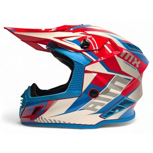 Шлем AiM RH855(Fiber Glass) TONDO глянцевый Blue/White/Red XS, фото 3
