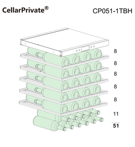 Винный шкаф CellarPrivate встраиваемый, однокамерный на 51 бутылку черный, скрытая ручка CP051-1TBH, фото 3