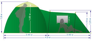 Палатка Лотос 3 Саммер (комплект со спальной палаткой), фото 5