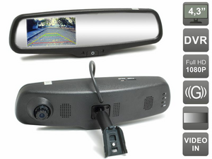 Электрохромное зеркало заднего вида со встроенным видеорегистратором Avel AVS0433DVR (Auto Dimming), фото 1