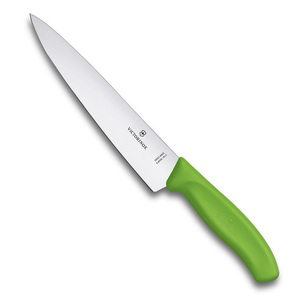 Нож Victorinox разделочный, лезвие 19 см, зеленый, в картонном блистере, фото 1