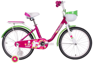 Велосипед детский TechTeam Melody 20" red (сталь) корз. зеленая, фото 1