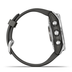Умные часы Garmin Fenix 7s серебристый с графитовым силиконовым ремешком, фото 10