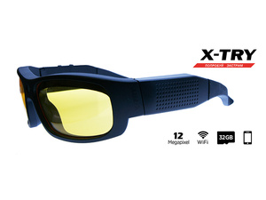 Цифровая камера очки X-TRY XTG300Y HD 1080p WiFi (желтые линзы), фото 1