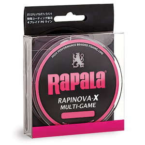 Леска плетеная RAPALA Rapinova-X MULTI GAME розовая 150м #1.2/22.2LB/0.18 мм, фото 1