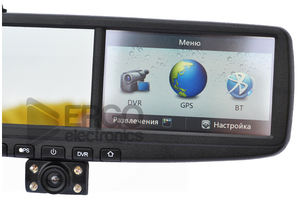 Зеркало заднего вида с GPS навигаторм 4.3" и видеорегистратором Ergo ER440DVR+Navi, фото 2