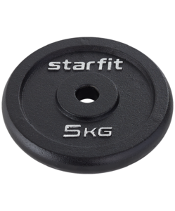 Диск чугунный Starfit BB-204 d=26 мм, черный, 5 кг
