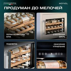 Винный холодильник (шкаф) компрессорный MEYVEL MV19PRO-KWB1, фото 9