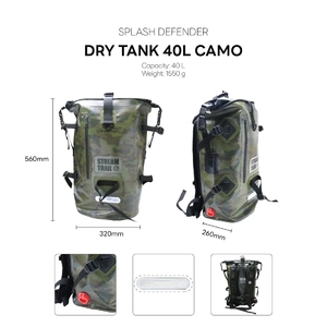 Влагозащитный рюкзак Stream Trail Dry Tank Camo Green 40L, фото 6