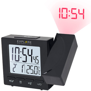 Часы цифровые Explore Scientific с проектором и термометром, черные, фото 3
