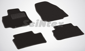 Ворсовые LUX коврики в салон Seintex для Nissan Tiida 2007-2015 (черные, 83169), фото 1