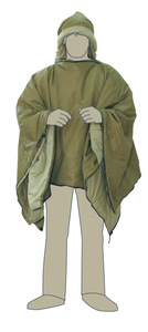 Мешок спальный Tengu MARK 23SB одеяло-пончо, olive, (185+35)x85, 7201.1007, фото 7