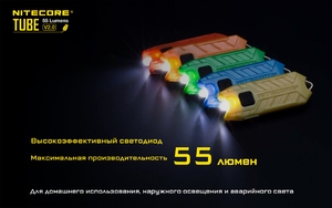 Фонарь NITECORE TUBE V2.0 2019 BLACK NICHIA 14580, фото 5
