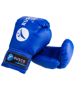 Набор для бокса Rusco, 6oz, кожзам, синий, фото 3