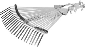 Усиленные веерные грабли металлические GRINDA GR-44rx 22 плоских зубца регулируемая ширина 300-440 мм 421873