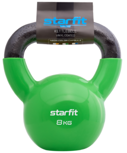 Гиря виниловая Starfit DB-401, 8 кг, зеленый, фото 3