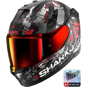 Шлем Shark SKWAL I3 HELLCAT MAT Black/Chrome/Red (M)