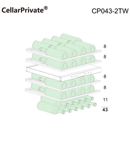 Винный шкаф CellarPrivate встраиваемый, двухзонный белый на 43 бутылки белый CP043-2TW, фото 4