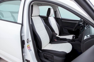 Чехлы Seintex из экокожи на MITSUBISHI PAJERO SPORT с 2008г. пол.белый, фото 4